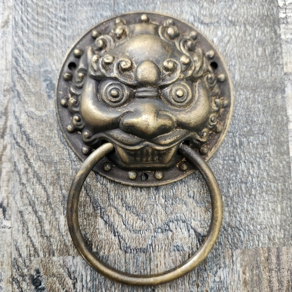 Brass Lion Head Door Knockers, Door Pull, Door Handle, Home Decoration - Picture 1 of 9
